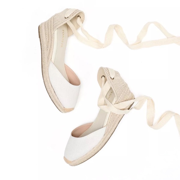 Ankle Tie Espadrille Wedges - Picture 3 of 9